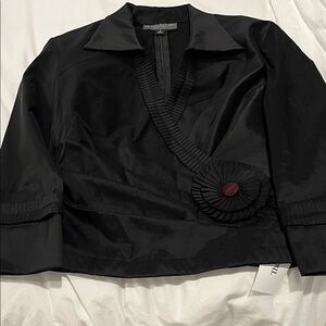 Elegant Black Blouse with Unique Detailing